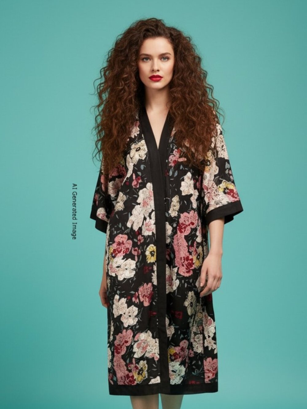 Summer & Rose Maria Floral Chiffon Kimono Size M